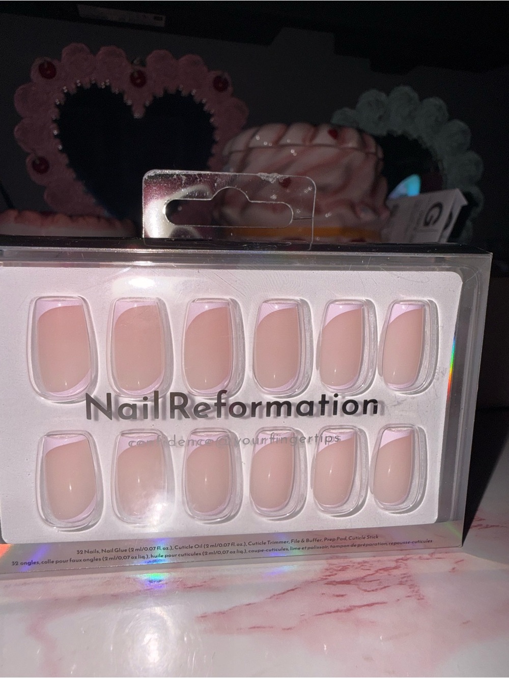 Nail Reformation Pink French Press-On Nails in Short Square